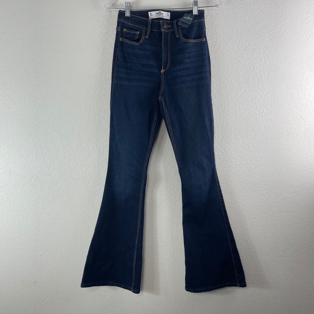Hollister Curvy High-Rise Vintage Flare Jeans Size 5R W27 L32 Dark Wash Boho 70s
